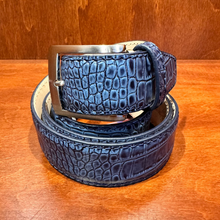Load image into Gallery viewer, Antas Custom Fit Belt - Navy Alligator w/ Navy Stitching