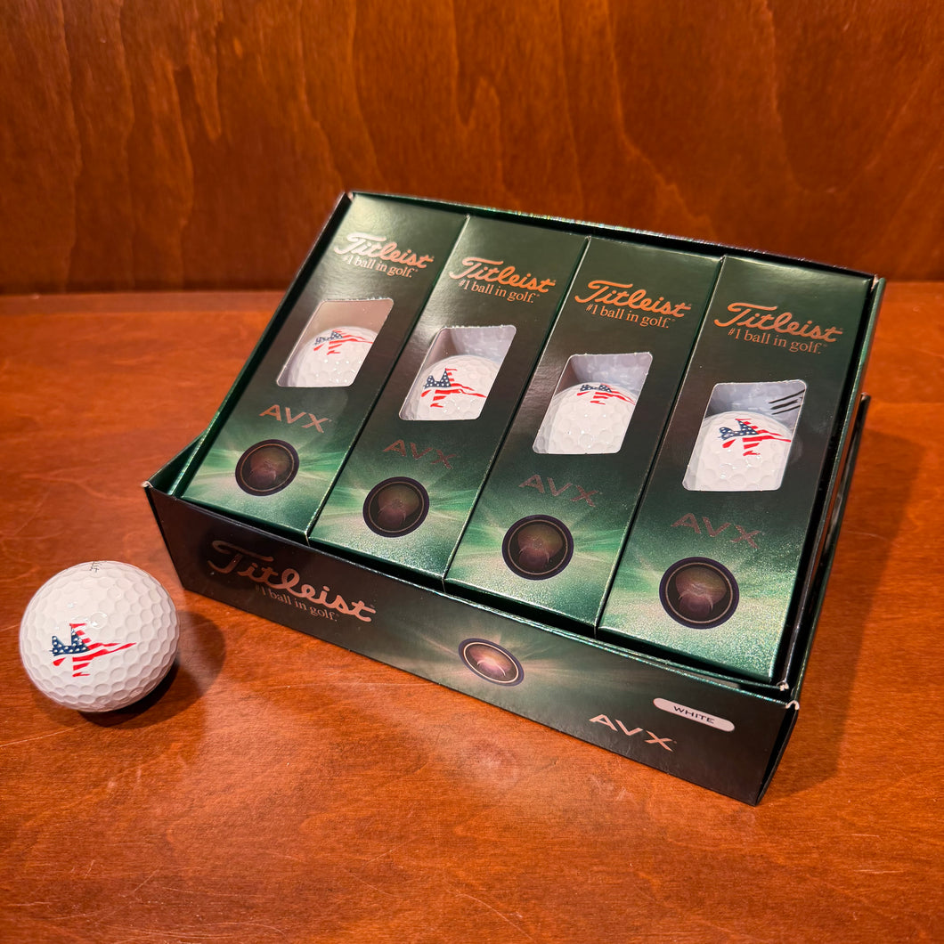 Titleist Golf Balls AVX Dozen w/ Patriot Jet Logo