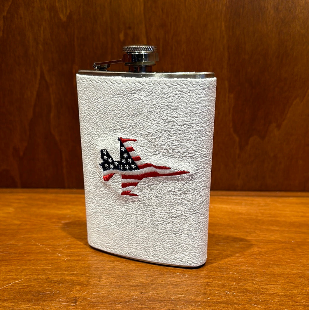 Winston Stainless Leather Wrap Flask