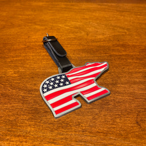Ahead Patriot Bear Icon Bag Tag "Personalized with Your Callsign"